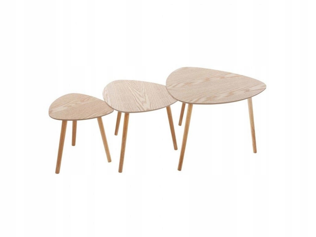 Súprava troch konferenčných drevených stolíkov