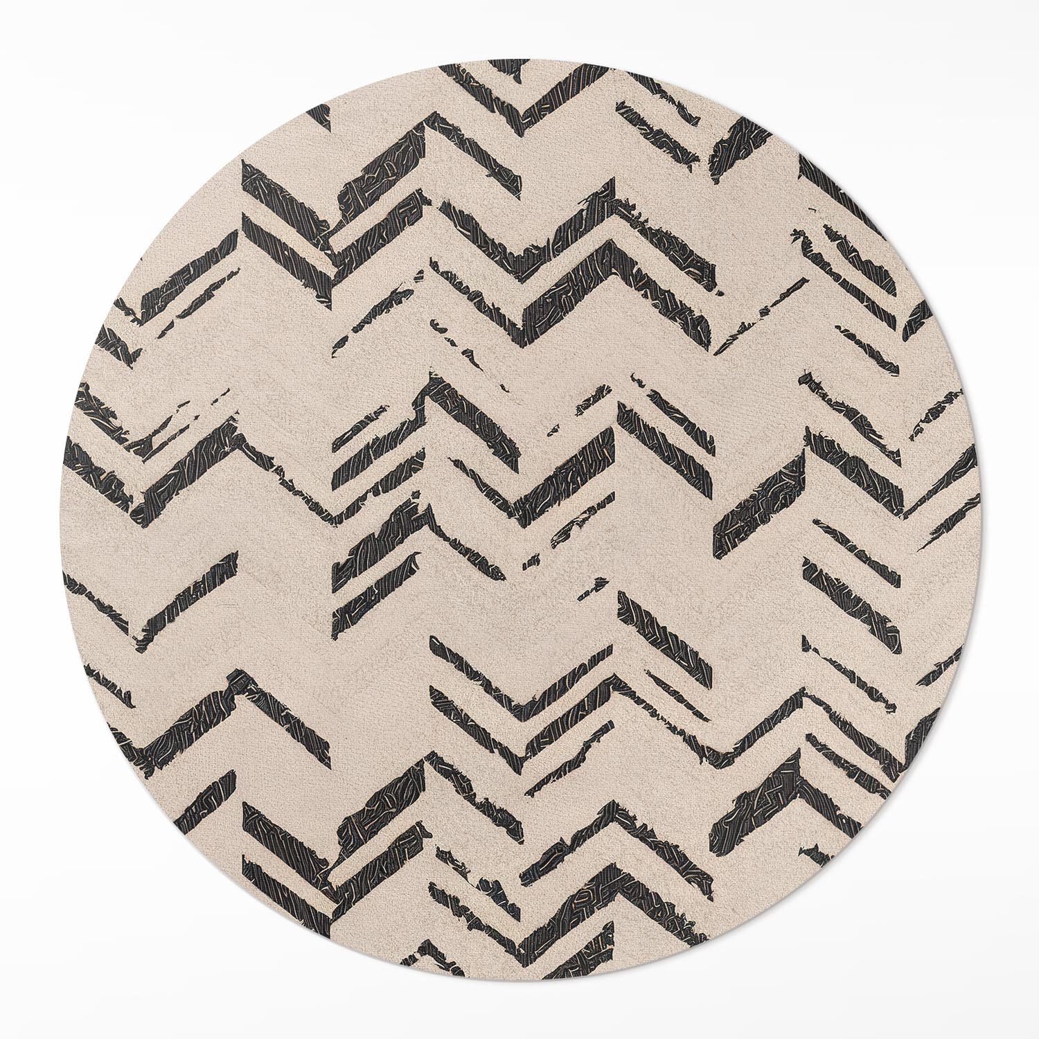 Okrúhly koberec z vinylu Stopy pneumatík indiánske šípky vzor s jedľou ⌀ 150 cm