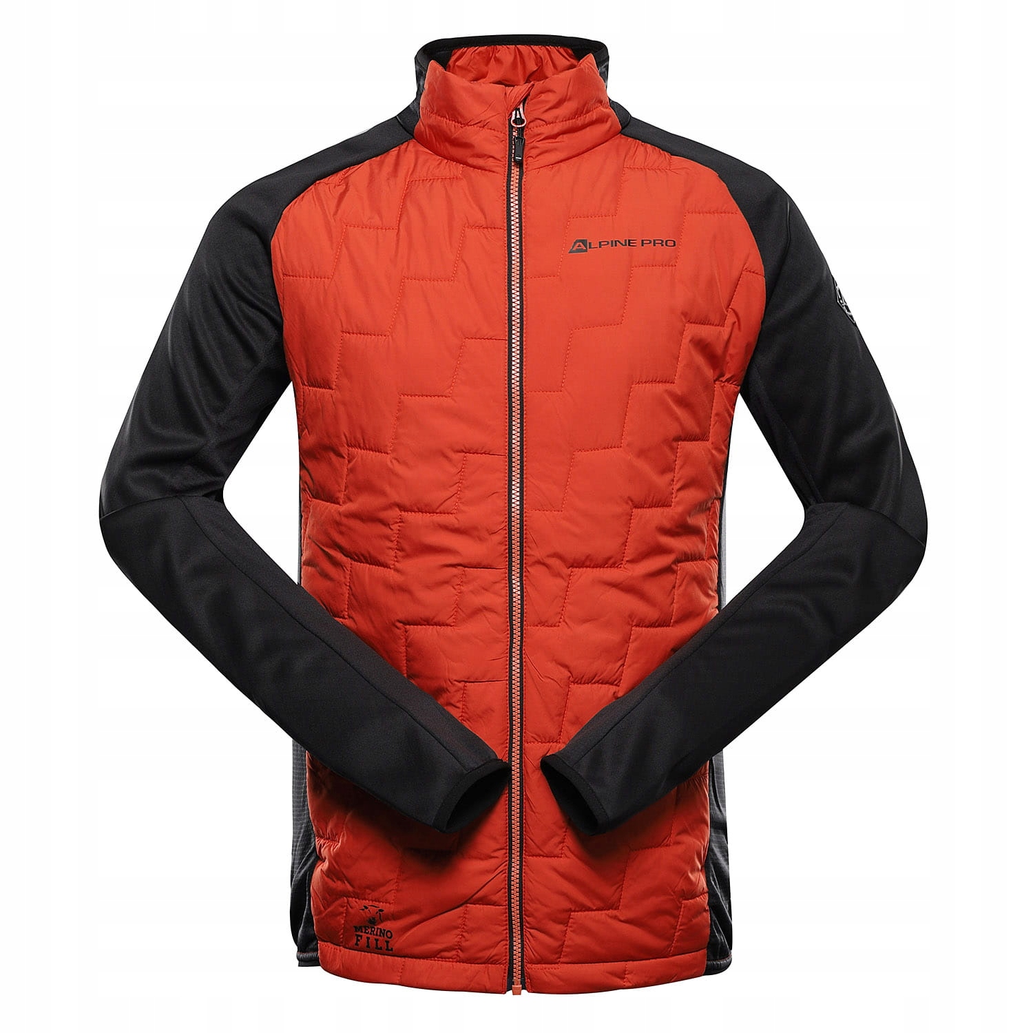 Bluza męska sportowa z wełną merino Alpine Pro Jorw k.ceglany r.3XL