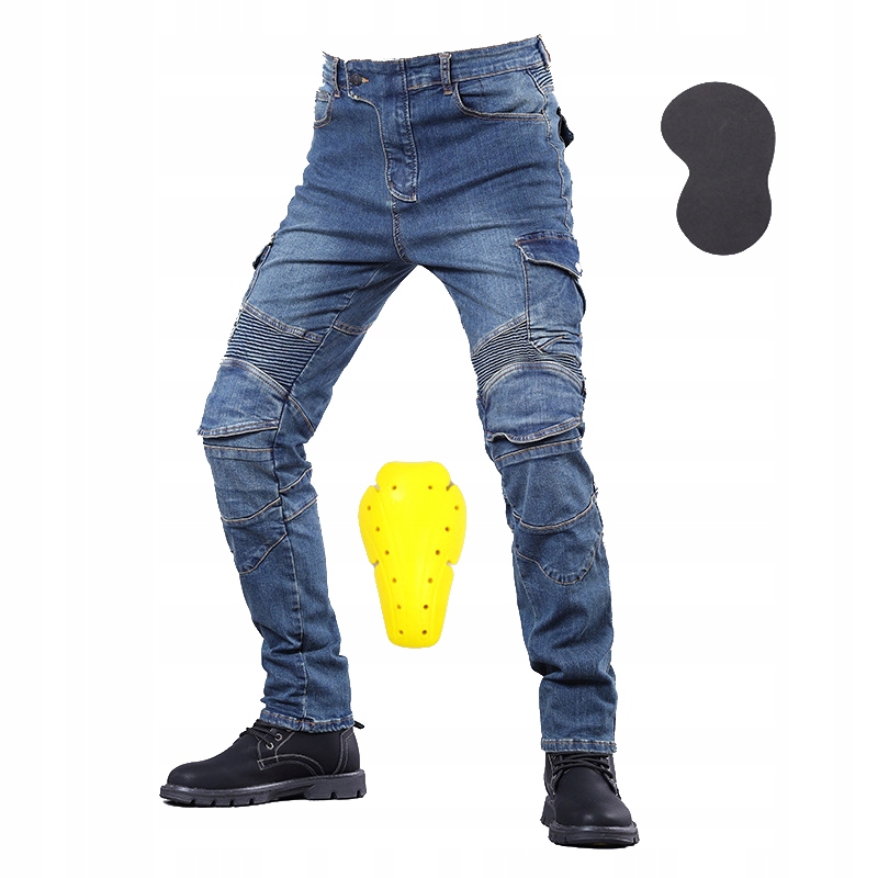 SPODNIE MOTOCYKLOWE BOJÓWKI MĘSKIE JEANSY KEV