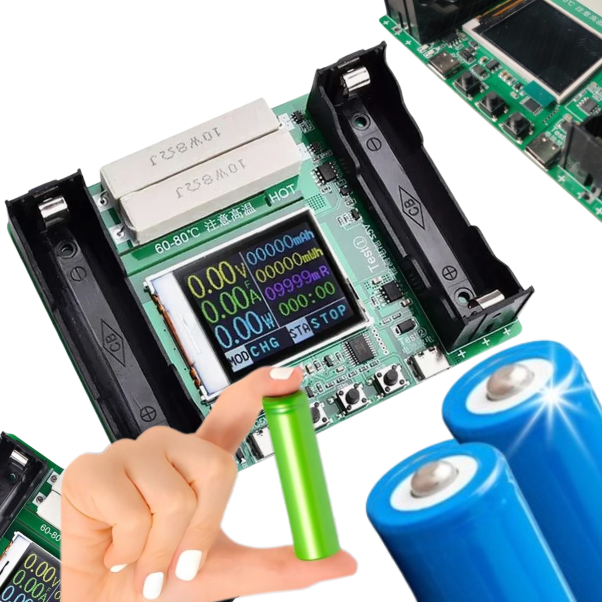 TESTER POJEMNOŚCI OGNIW AKUMULATORÓW 18650 z USB-C MIERNIK