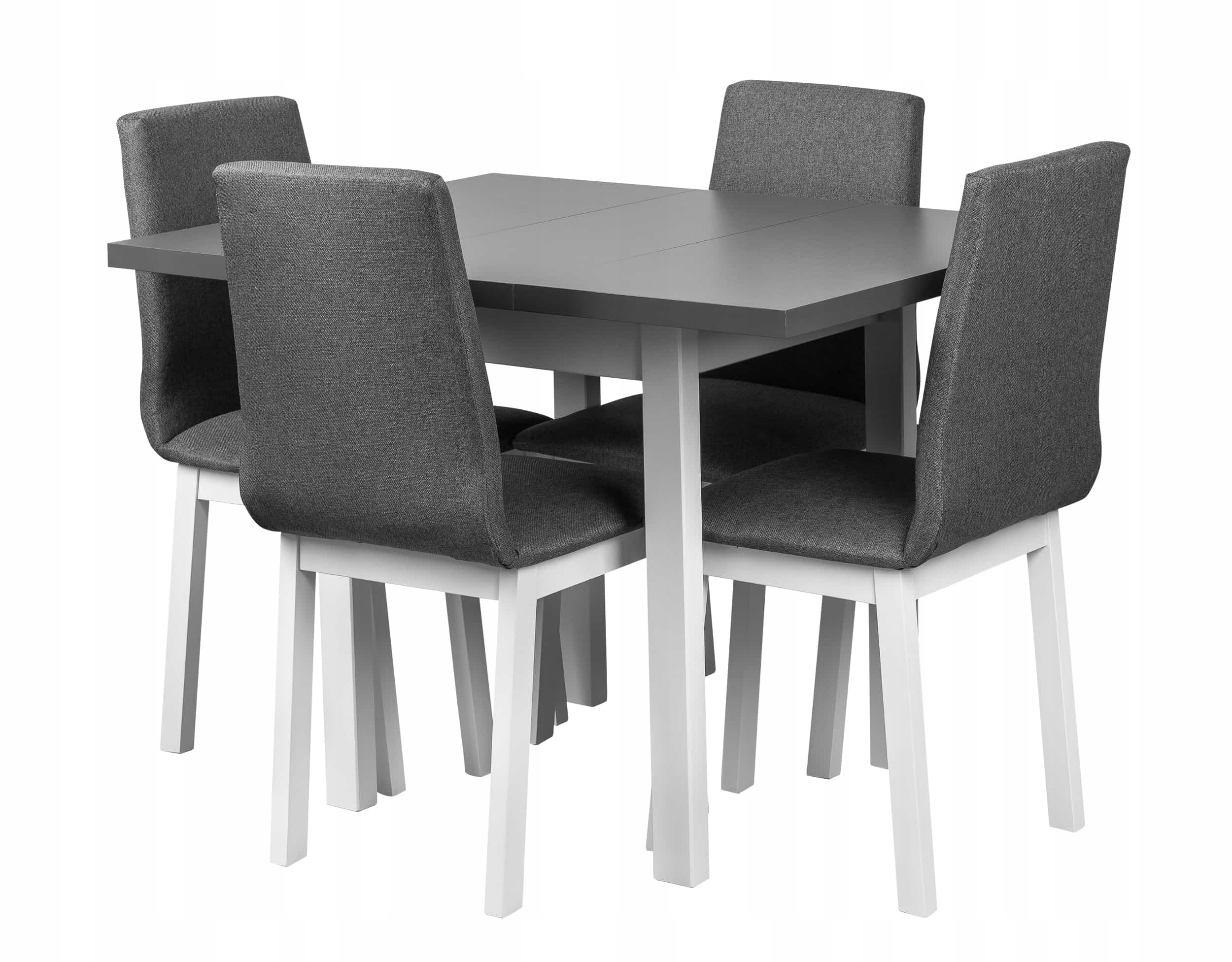 Kompaktní Rozkládací Stůl Do Kuchyně 4 Židle L002-4 Bílá/grafit