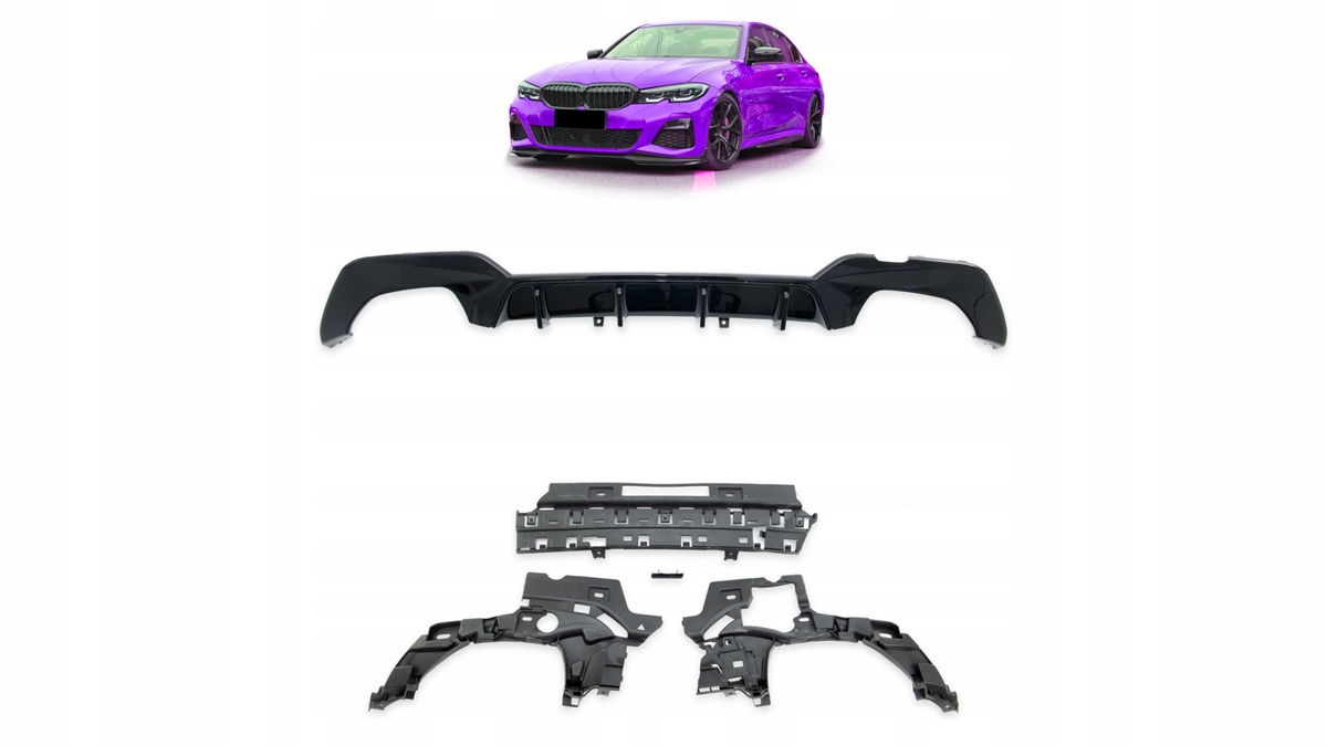 Difuzér Bmw 3 G20 G21 zadný Gloss čierny