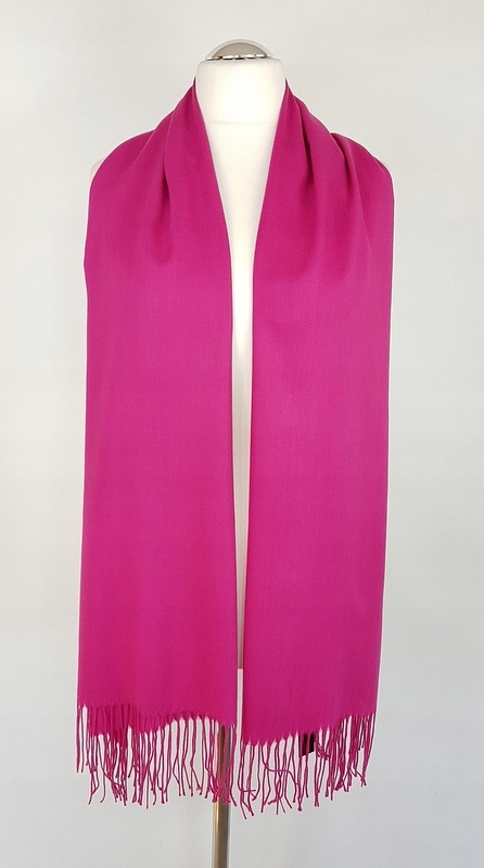 491 ELEGANCKI SZAL MOCNY RÓŻ CASHMERE Marka inna