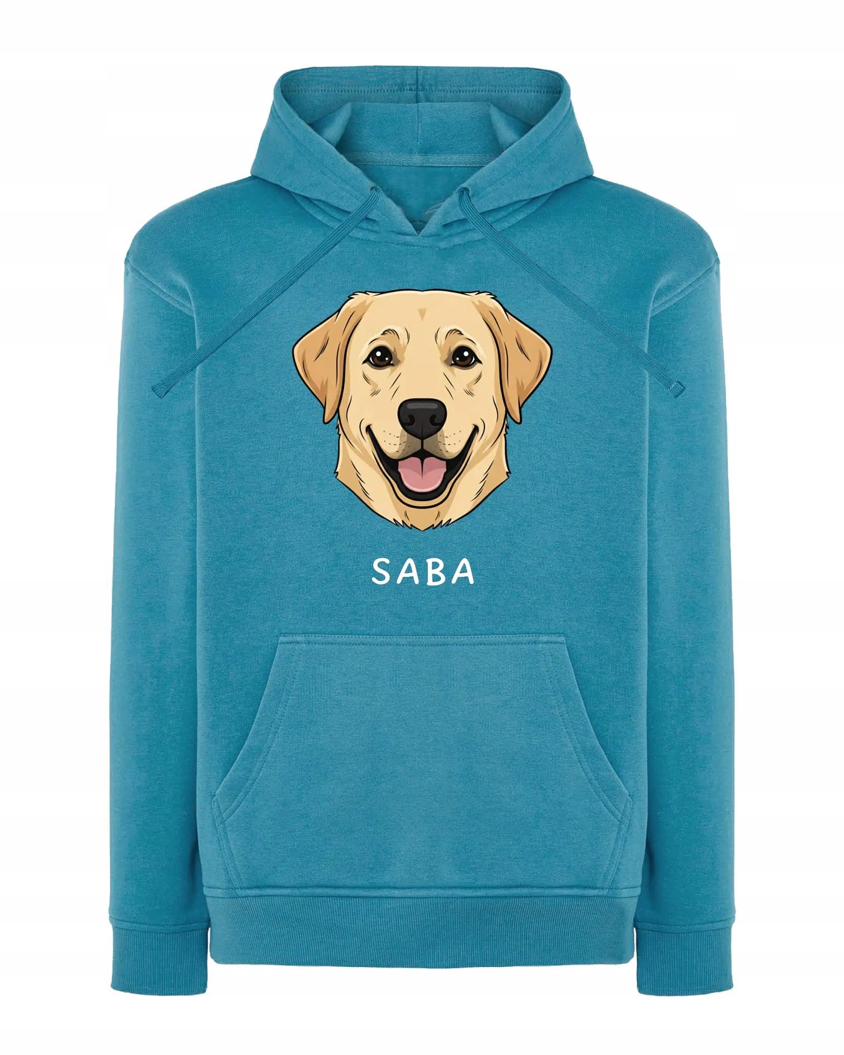 Mikina s kapucí Labrador Personalizovaná Pupil Pes Světle modrá L