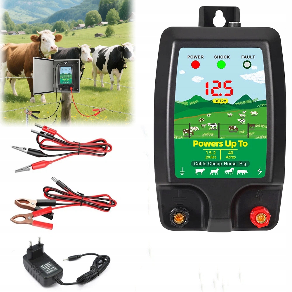 Sada elektrického plotu pro hospodářská zvířata 12V/230V Set