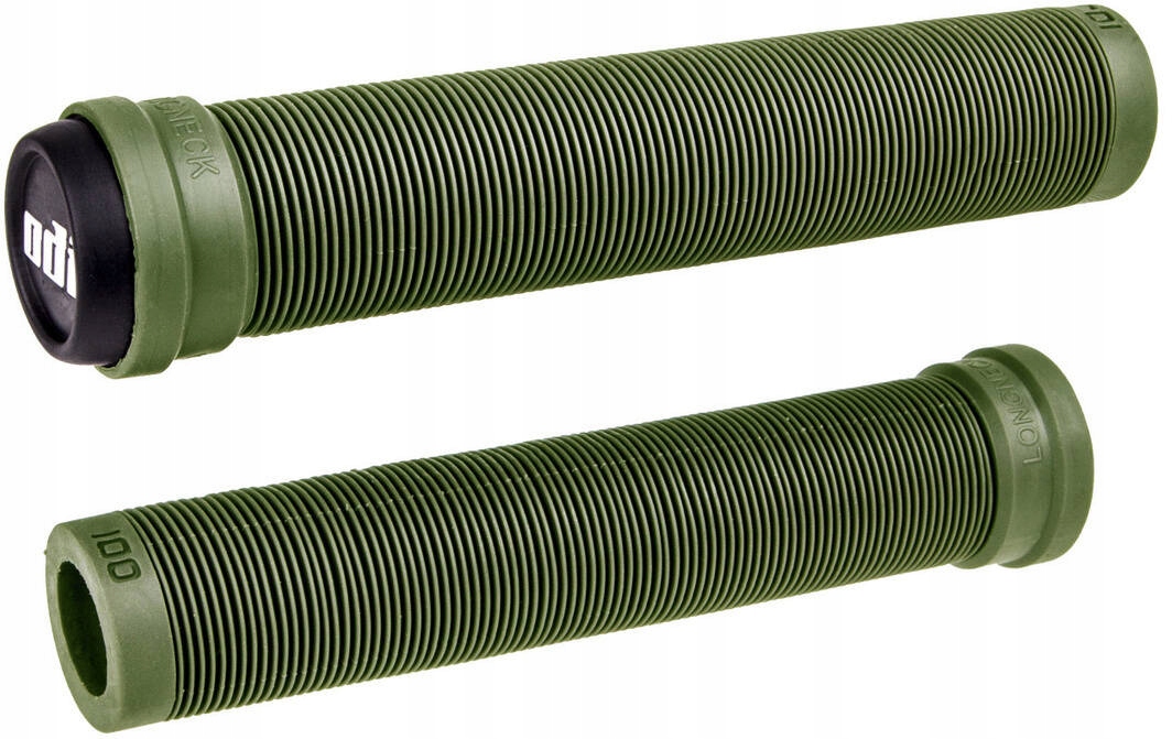Chwyty Odi Longneck Slx Flangeless Bmx 160mm zielone oliwkowe czarne korki