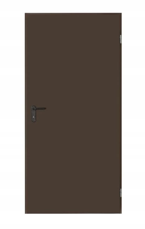 Vnější technické ocelové dveře 80 x 200 cm, hnědé