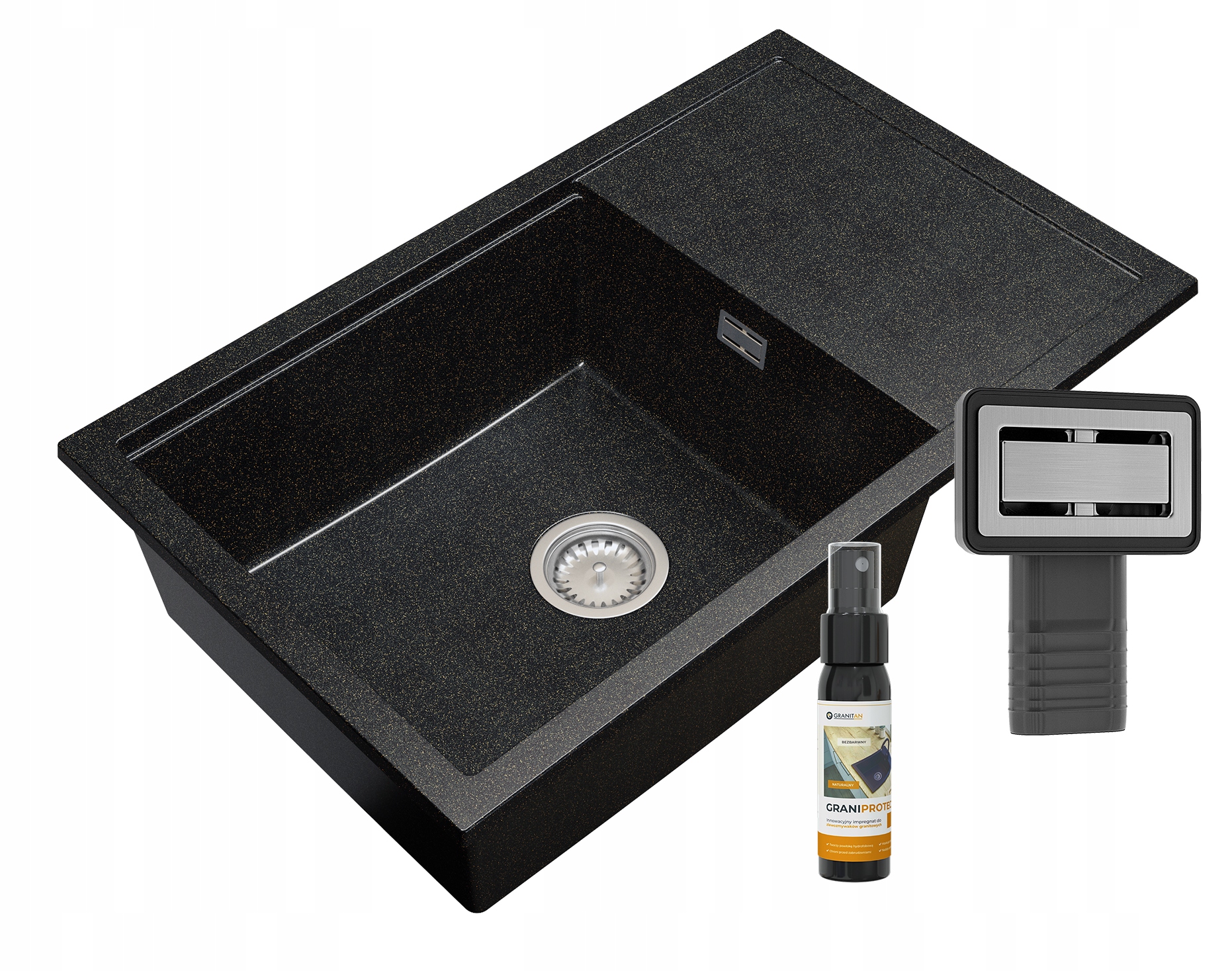 Granitový Drez 1 Komora Odkvapkávač Zlatý Roja