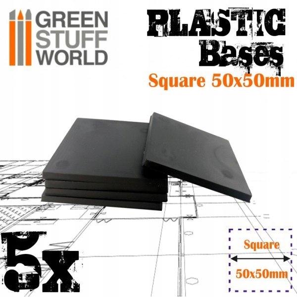 Plastic Bases 50x50 50 mm podstawki pod figurki 5 szt.