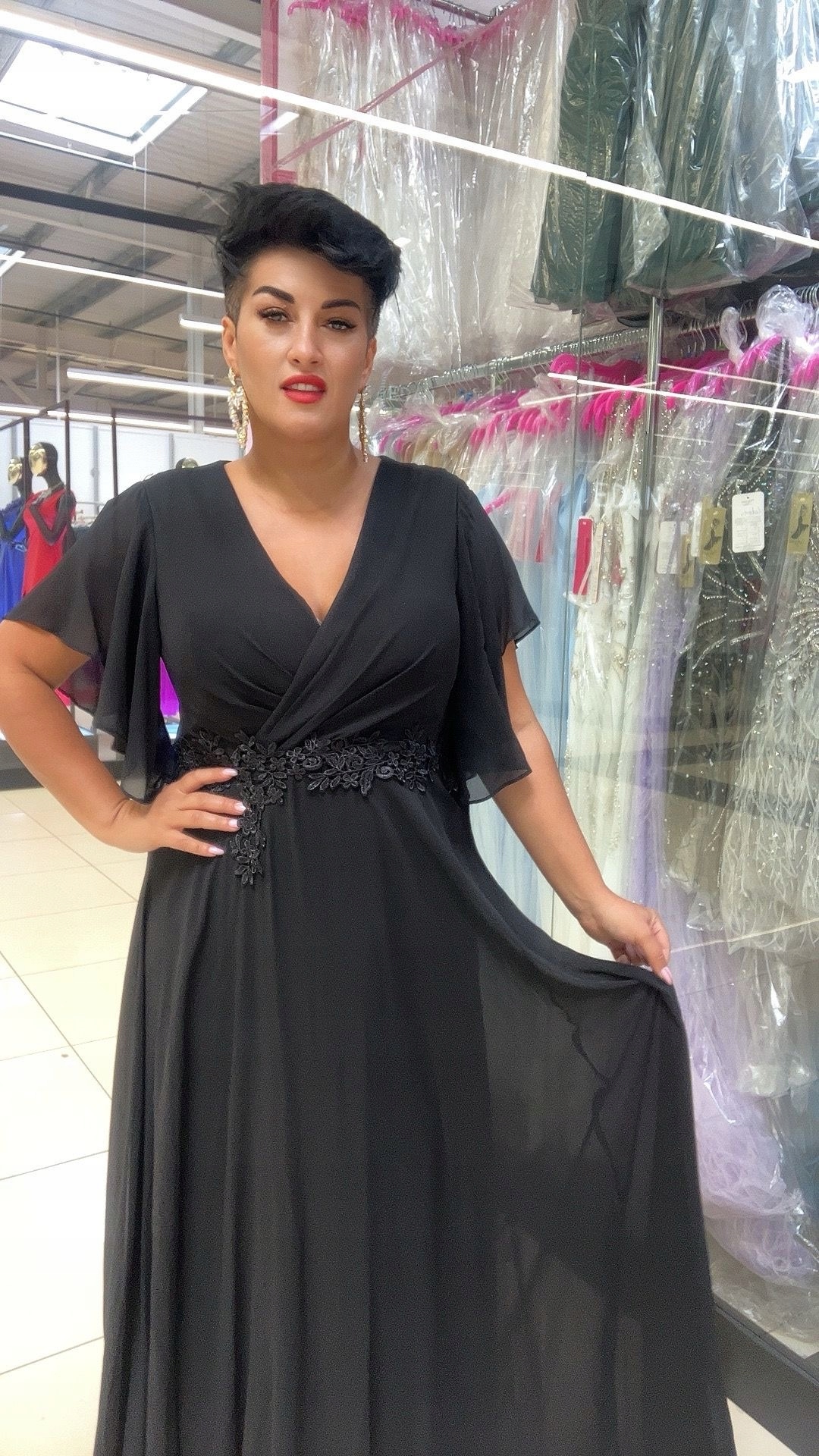 Šaty Na Svatební Hostinu Verva Dlouhá Černá 48