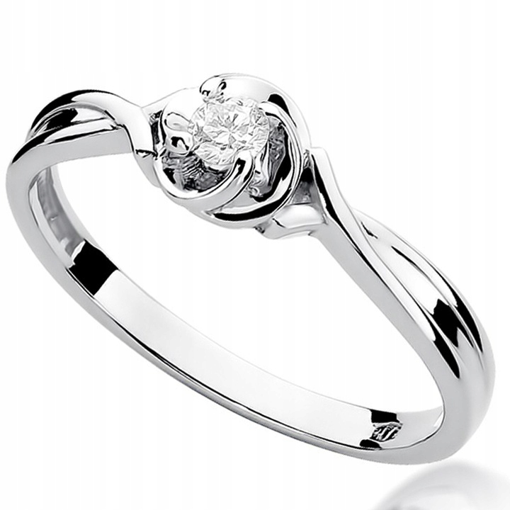 

Zaręczynowy Pierścionek Złoty Z Brylantem 0,10ct