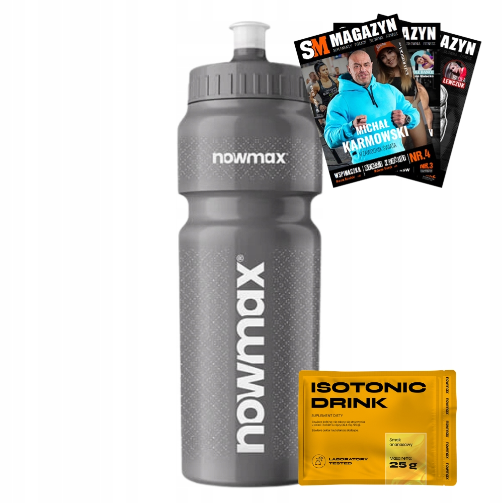 nowmax Bidon 750 ml Srebrny Nie Zawiera Bpa I Deph Trening
