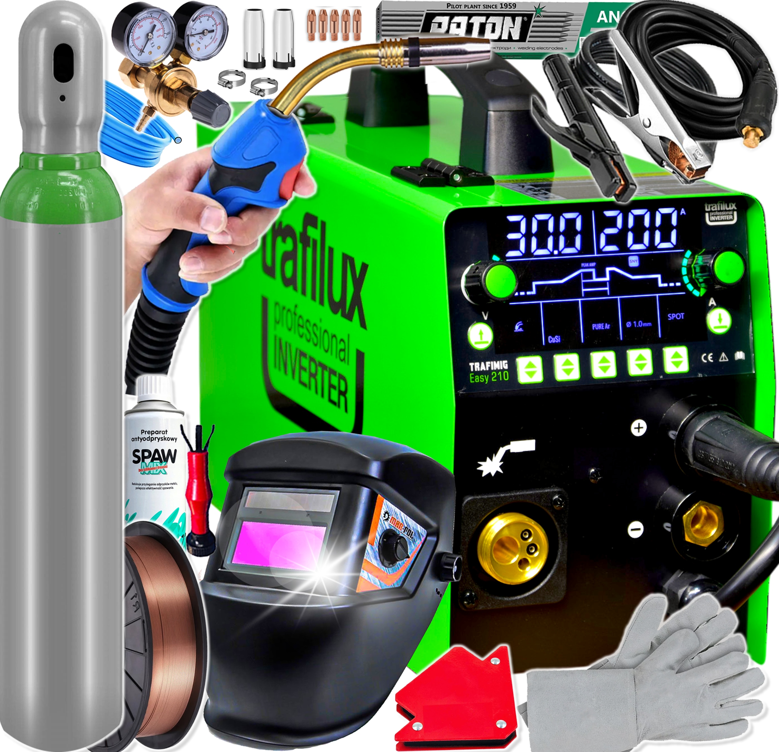 Migomat Trafilux Easy 210 Spawarka Mig Mag Trafimig Dual Puls 200A