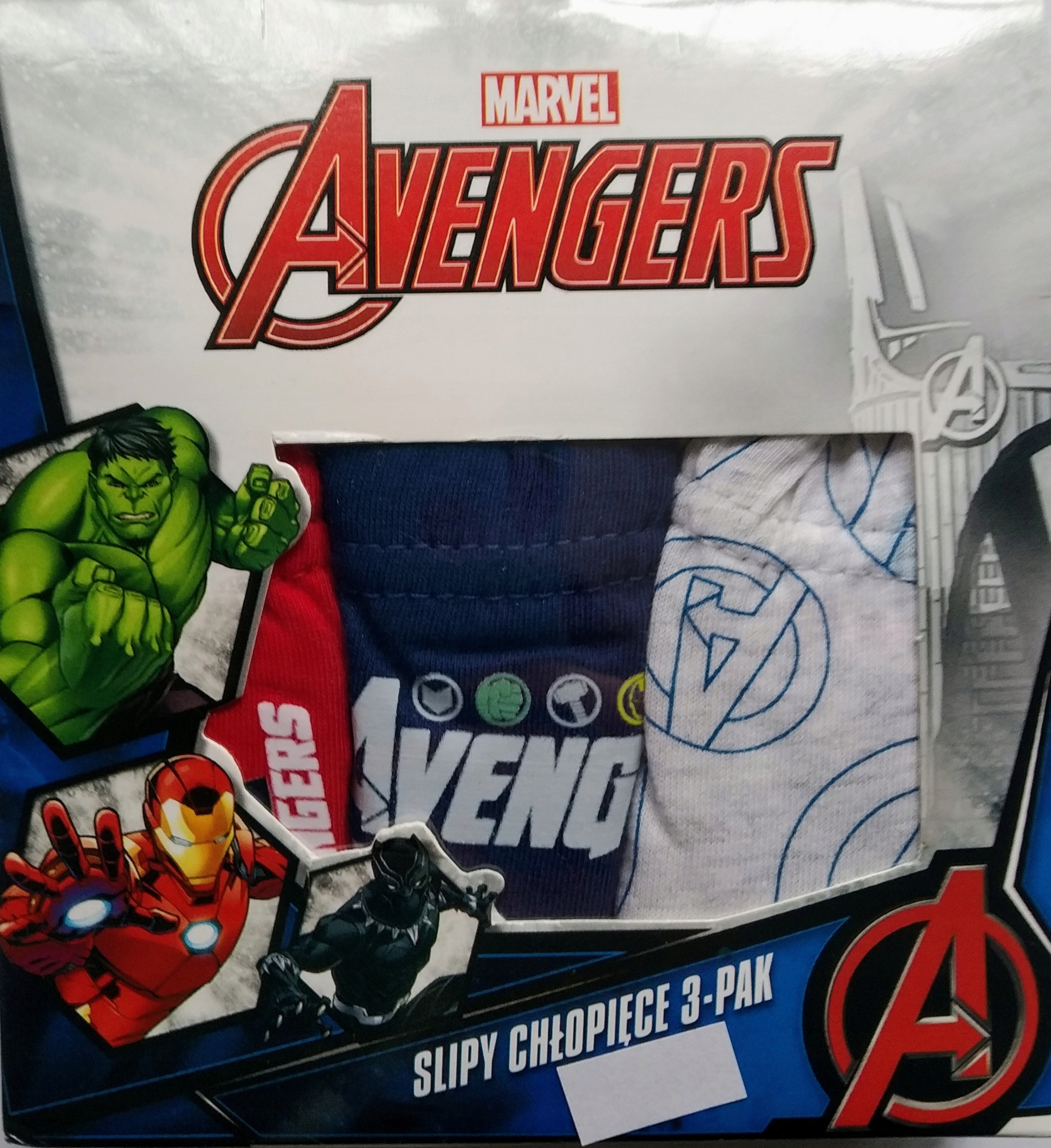 

Avengers 3 pak majtki slipy chłopięce 122-128