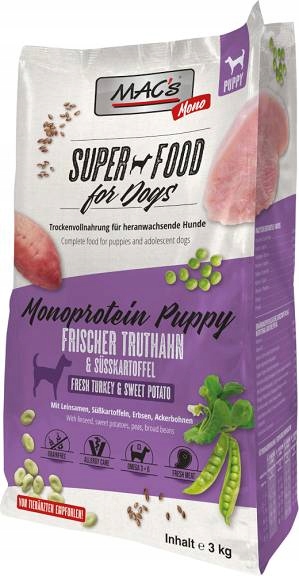 Mac's Puppy 3kg indyk monobiałkowa sucha karma dla szczeniąt