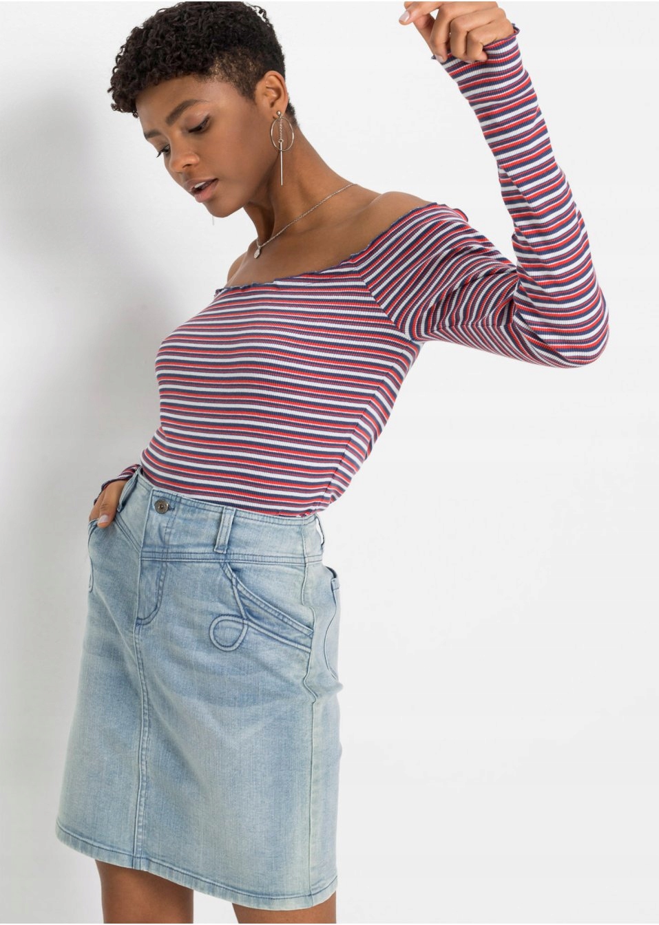 BA122 BLUZKA DAMSKA 1szt CARMEN 36/38 W PASKI Marka Bonprix