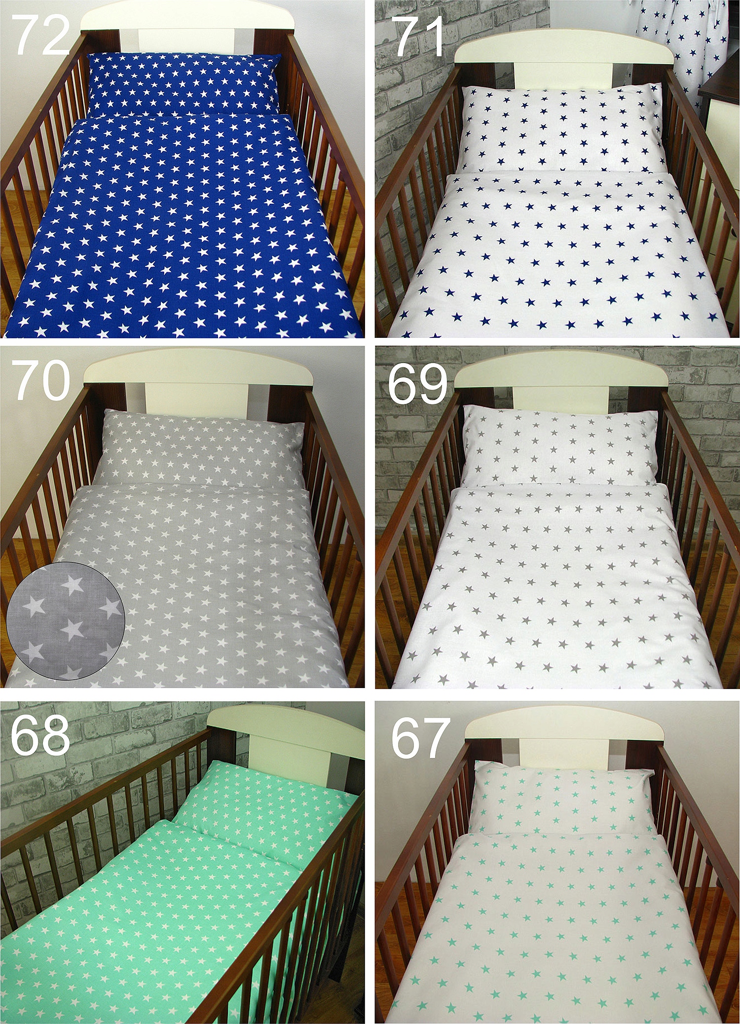 2 el. 70x100, 40x60 Komplet pościeli, poszewki na zamek Długość poszwy 100 cm