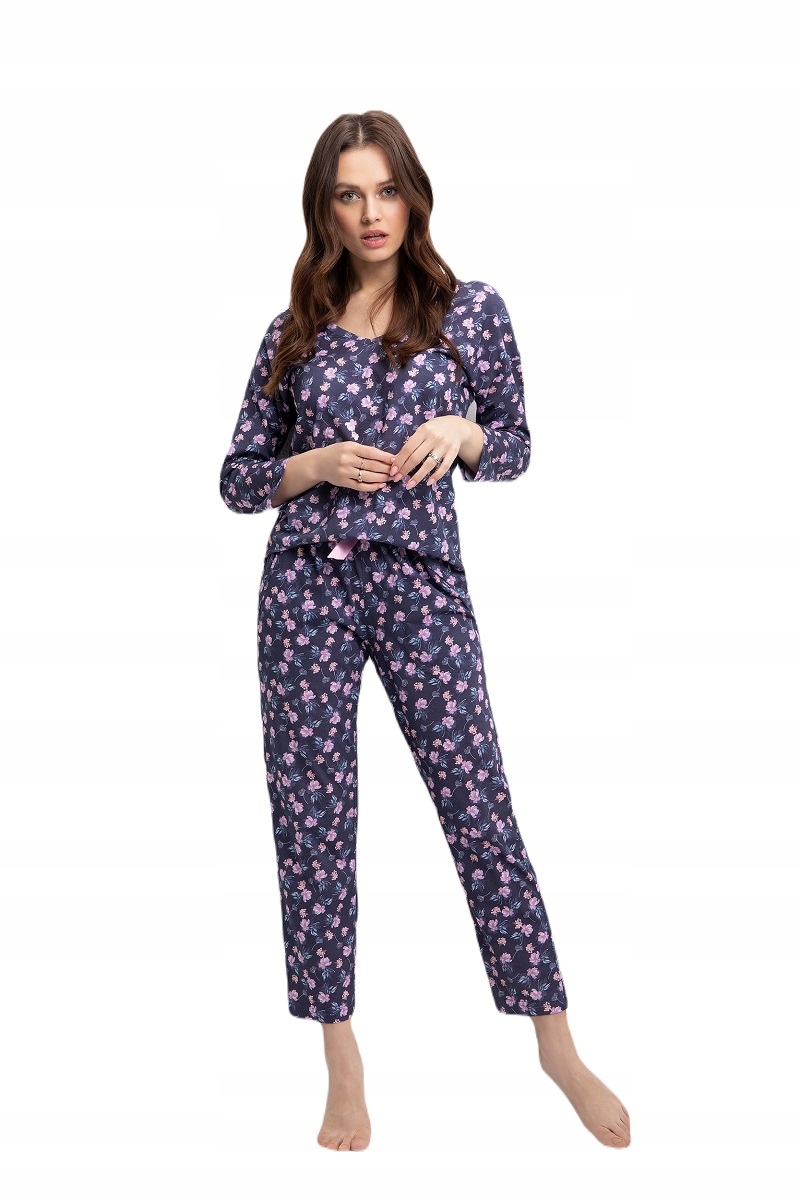 Dámské Pyžamo Luna 635/L S Květinkami