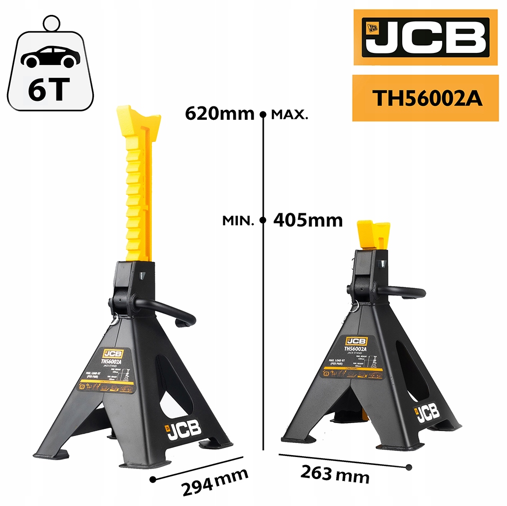 2x KOBYŁKI 6T SAMOCHODOWE PODSTAWKI PODPORY WARSZTATOWE DO PODNOSNIK ŻABA EAN (GTIN) 5056485704457