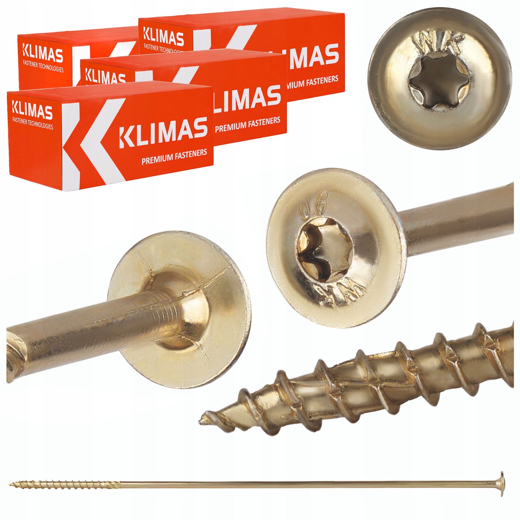 Tesárske skrutky Torx 8x400 mm 200 ks tanierové na drevo Klimas Wkcp