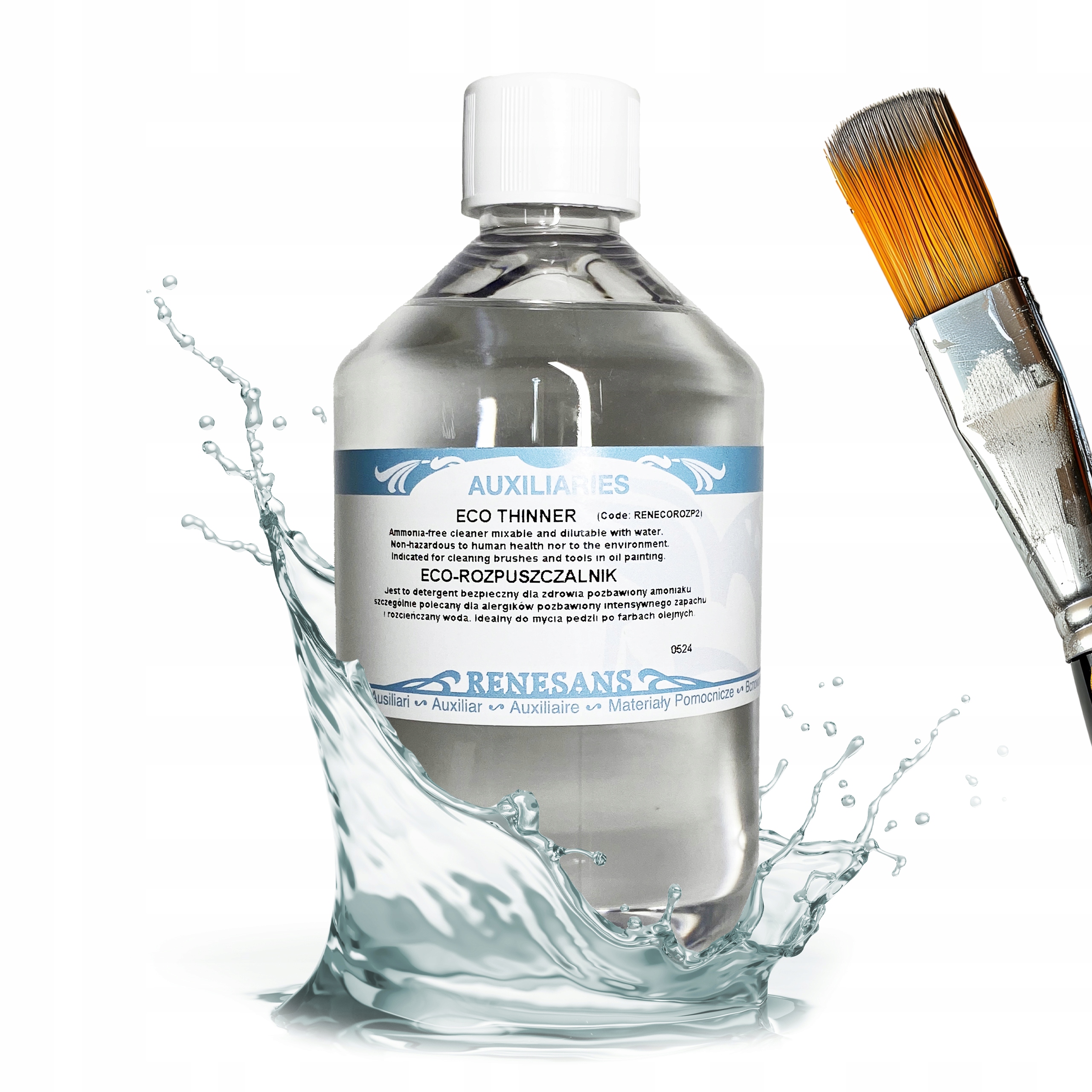 Eco Rozpouštědlo ideální pro mytí štětců z olejových barev Renesans 500ml