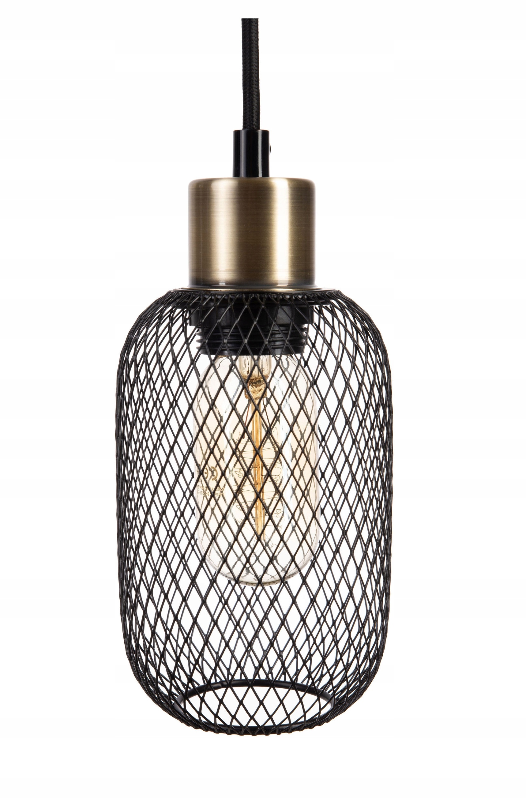 

Lampa wisząca sufitowa siateczka metalowa podłużna