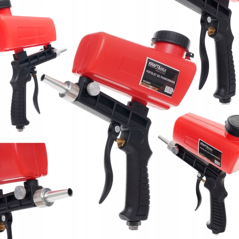 PISTOLET PNEUMATYCZNY DO PIASKOWANIA PIASKARKA DYSZA 9MM ZBIORNIK 600ML