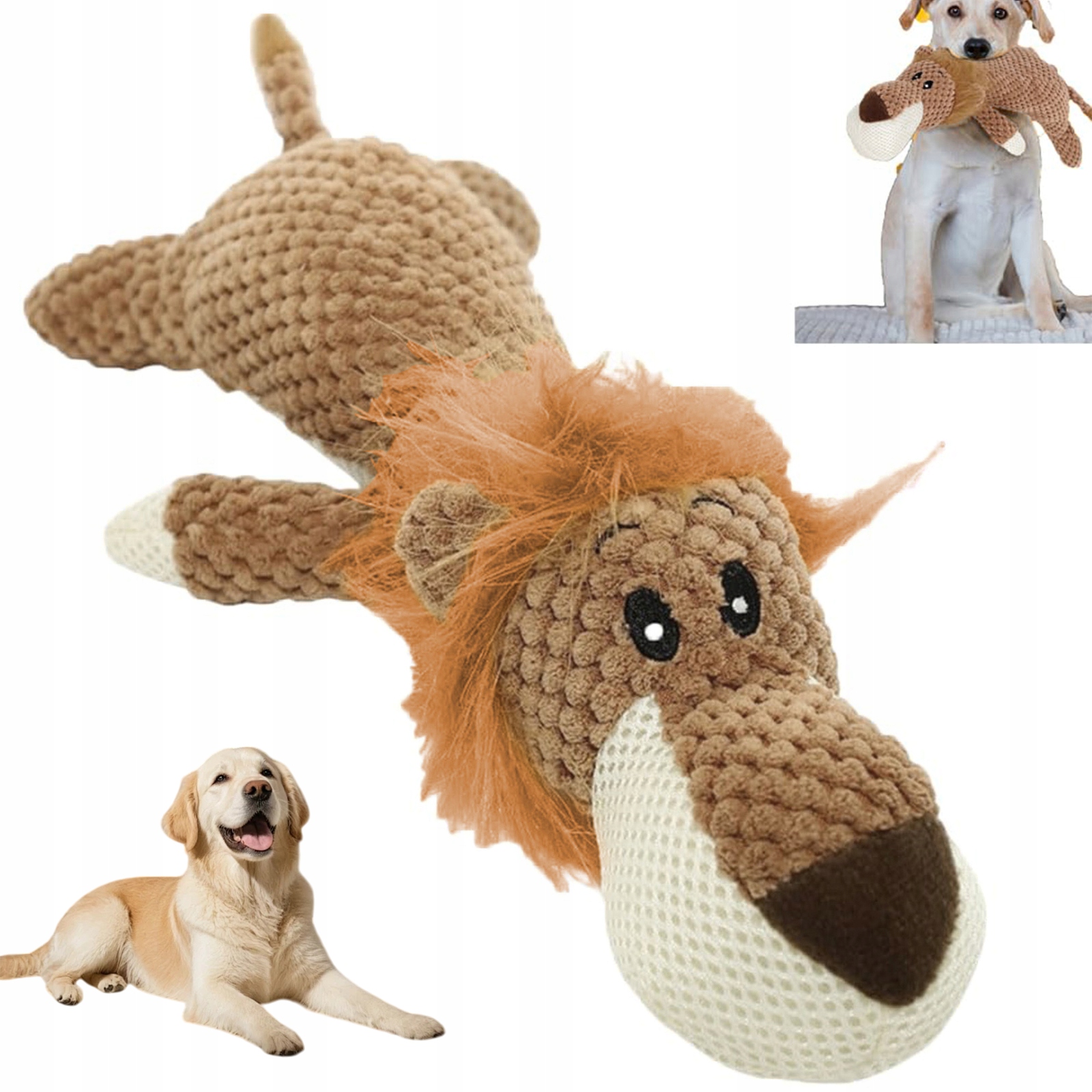 Levně Hračka Pro Psy Plyšová Lion S Kousátkem A Zvukem Pro Střední A Malé Psy