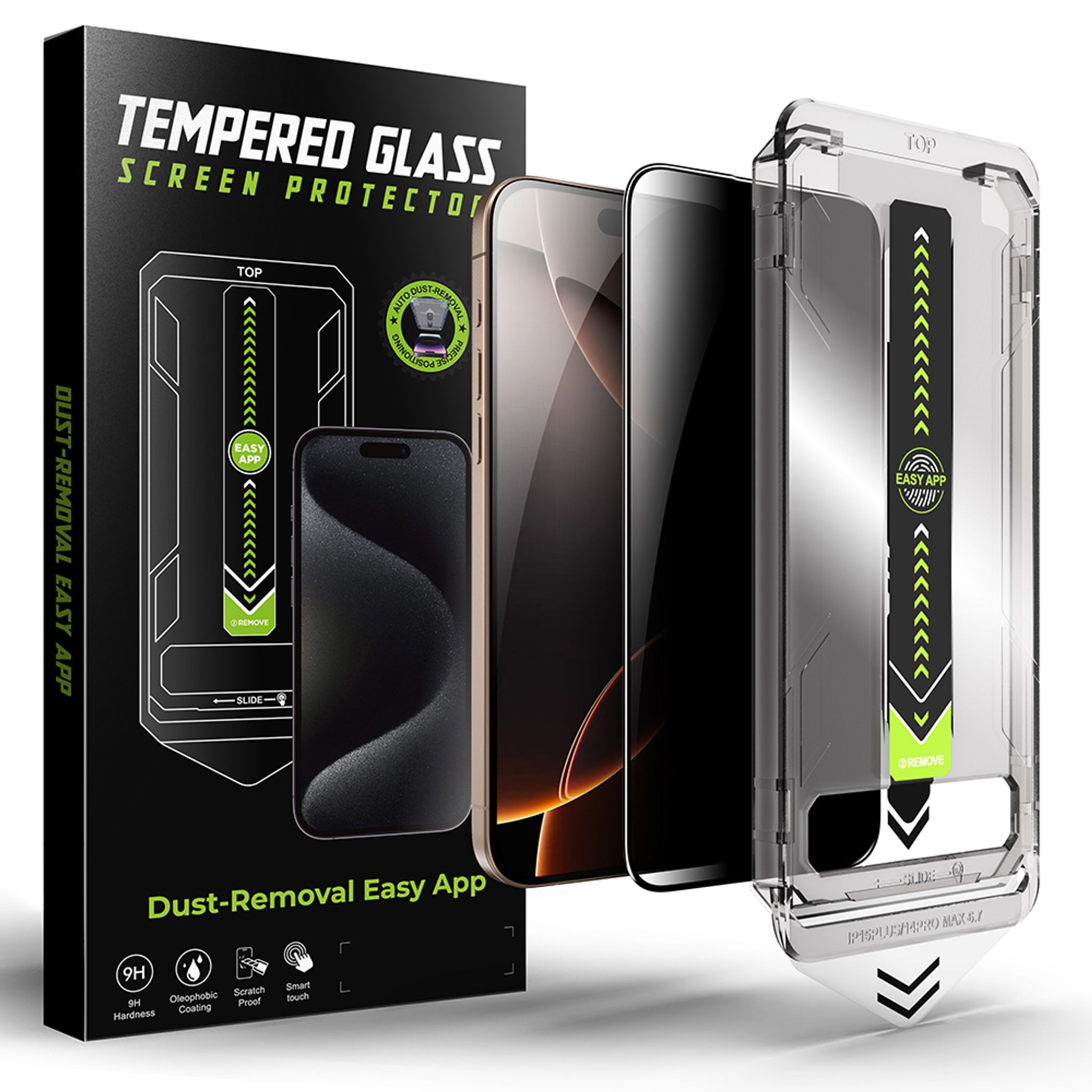 Techsuit TitanGlass FullCover Szkło do iPhone'a 14 Pro prywatne