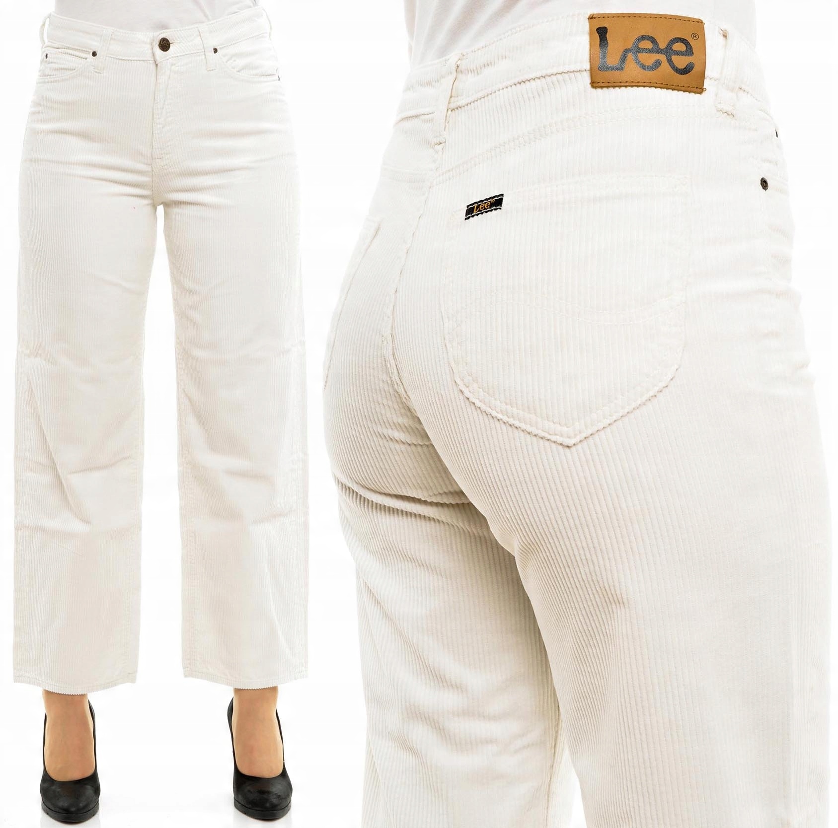 

Lee spodnie High sztruks 5 Pocket Wide Leg W28 L33