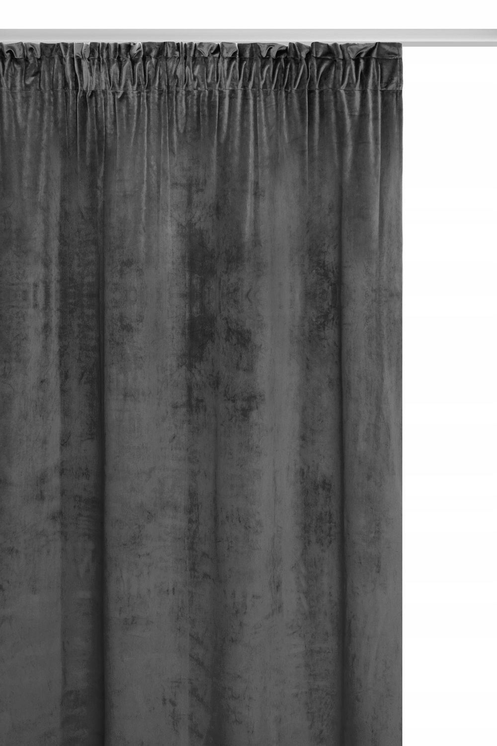 ZASŁONA WELUROWA 140x270 TAŚMA VELVET GRAFITOWA Wzór gładki