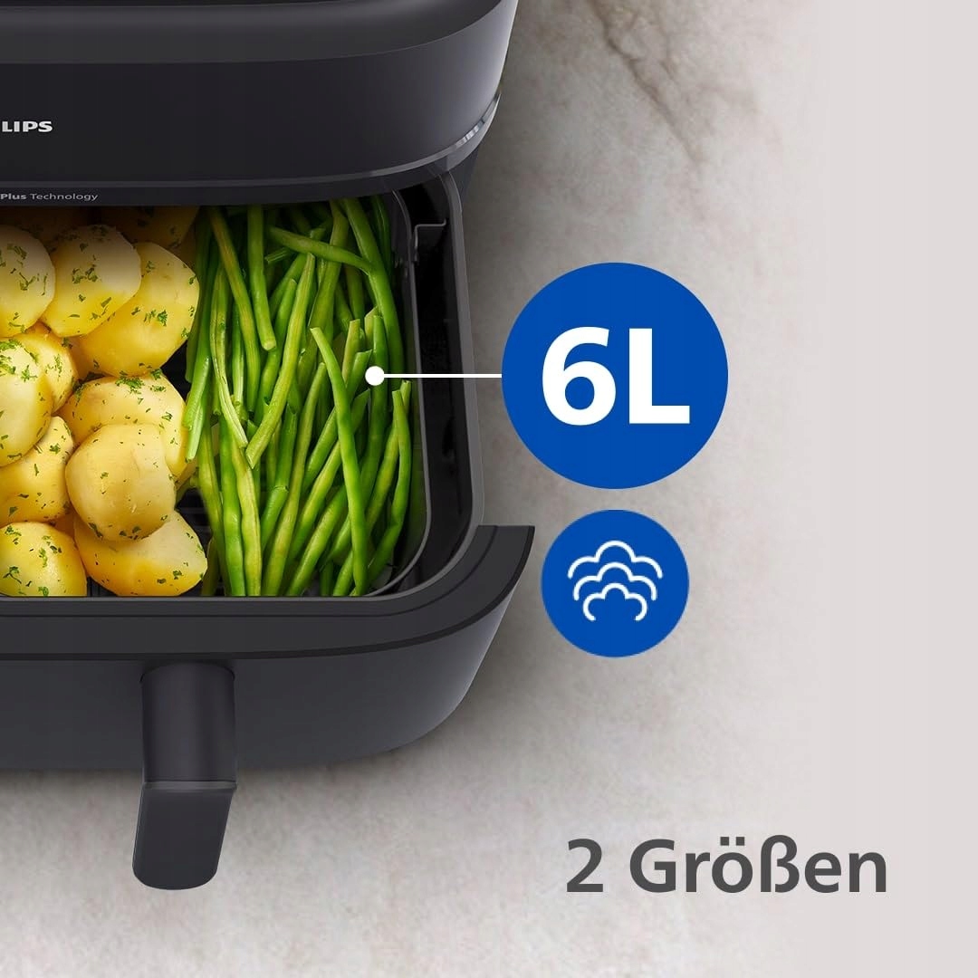 PHILIPS Airfryer 5000, Dual Basket 9L, 19 Functions, 90% Less Fat — miniatura 4