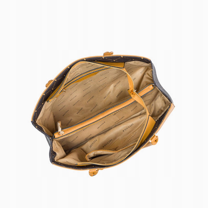 Torebka shopperka Puccini Monogram BLXP0040 brąz Płeć kobieta