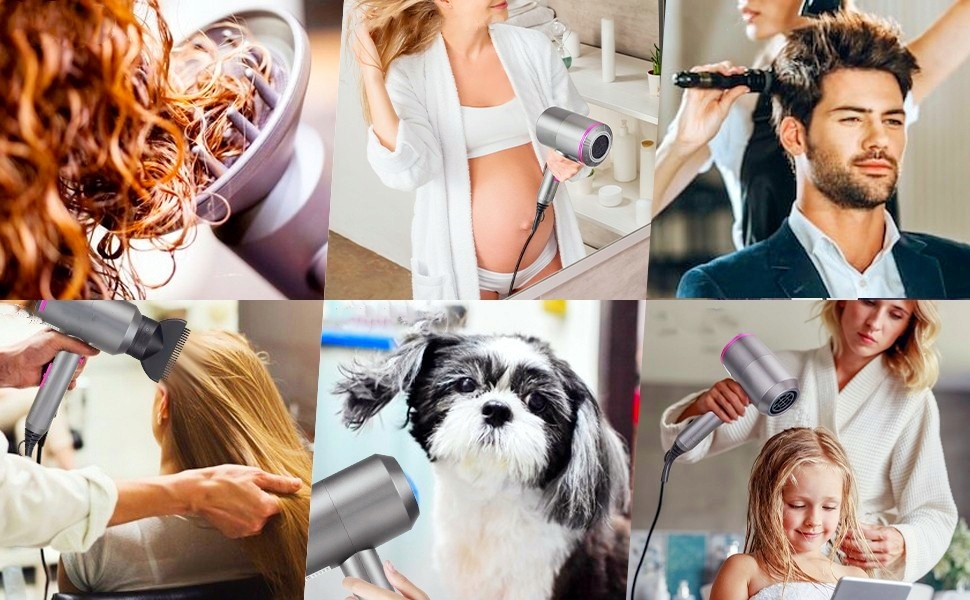 Pielęgnacja włosów ujemnym jonem wiatru Suszarka 5w1 Moc 1600 W