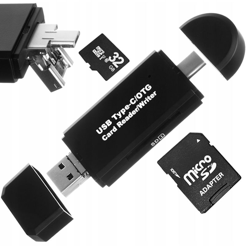 

Czytnik kart 5w1 Sd microSD Tf Usb Usb-c microUSB
