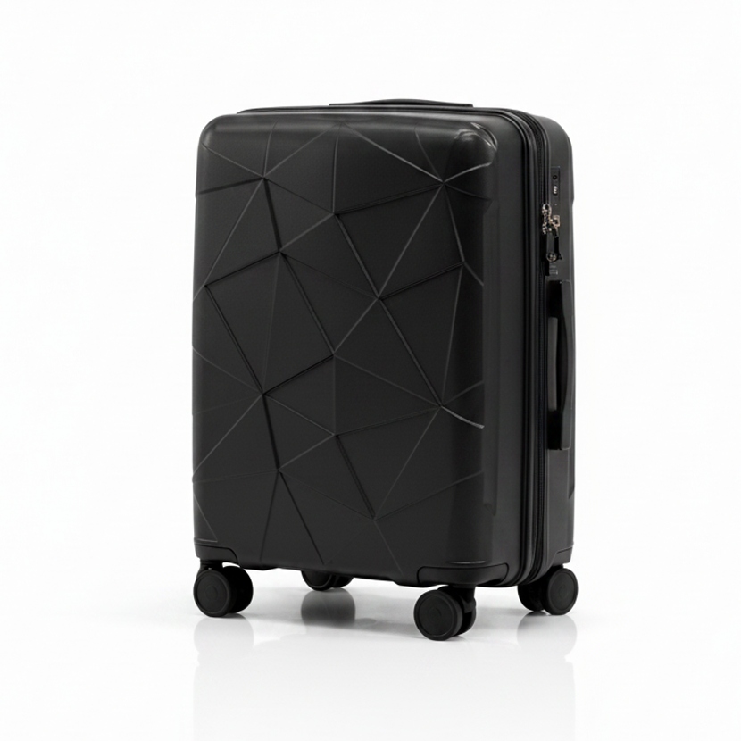 Walizka mała podróżna kabinowa Polipropylen, bagaż Tsa, gumowe kółka Czarna
