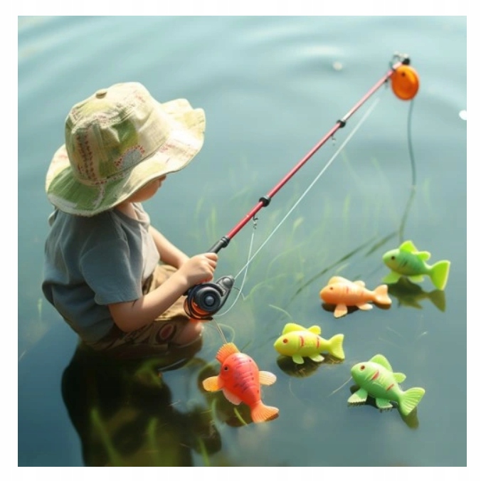 x7 ELEMENTÓW - ZESTAW DUŻA WĘDKA DO ŁOWIENIA RYB DLA DZIECI + RYBKI KOMPLET Kod producenta Gra WĘDKA Z RYBKAMI DO wody ŁOWIENIE