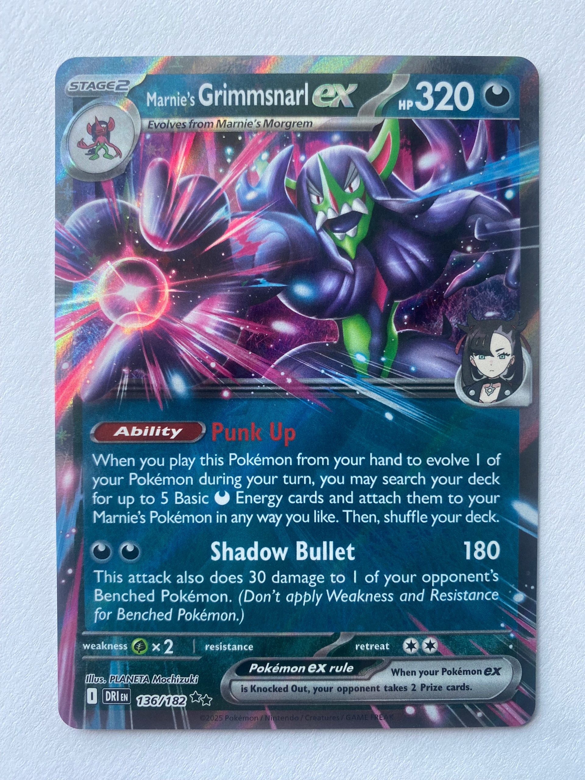Karta Pokemon: Marnie's Grimmsnarl ex (DRI 136) / Destined Rivals