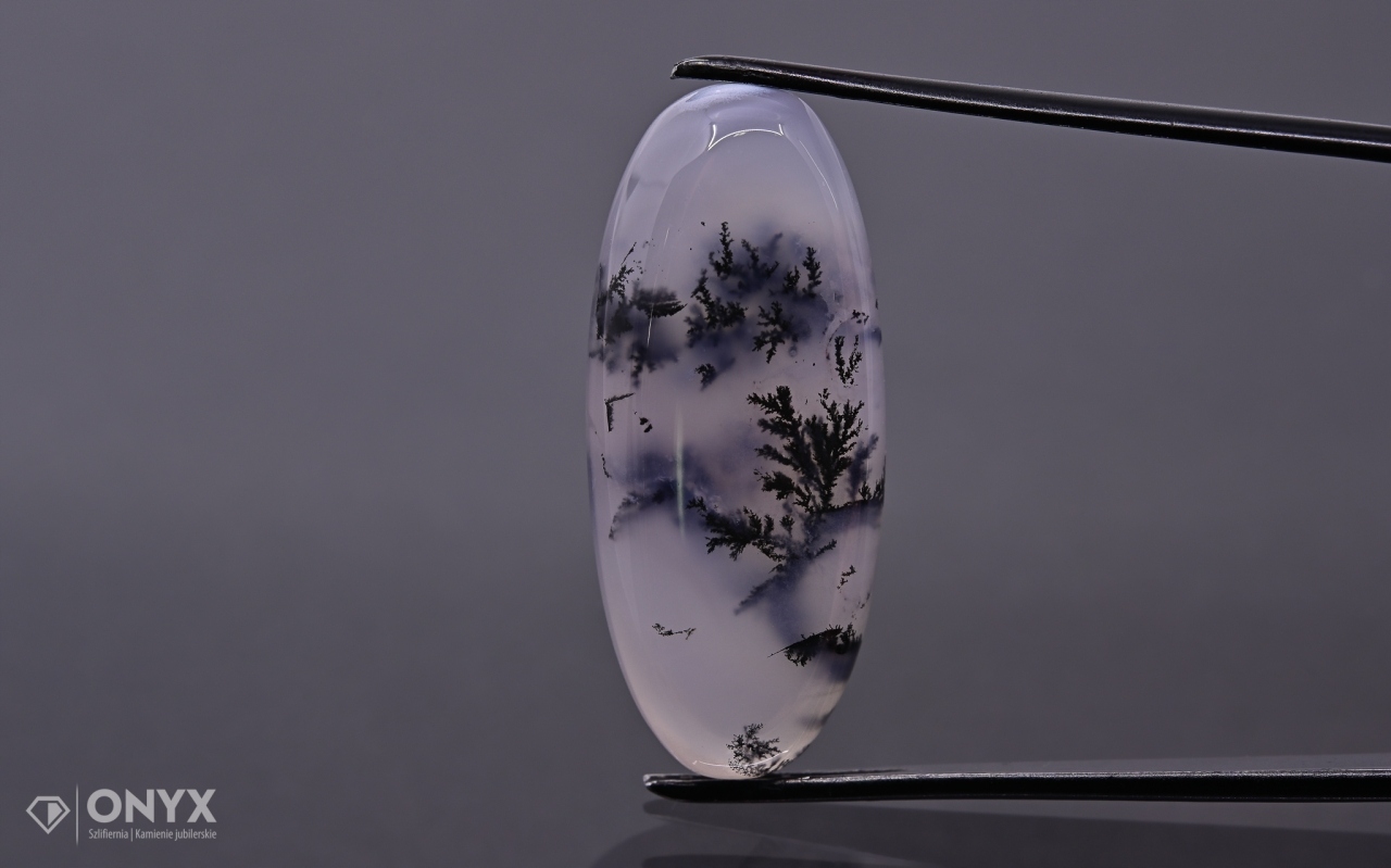 Dendritový achát z Turecka kabošon ovál 34,5x15 mm