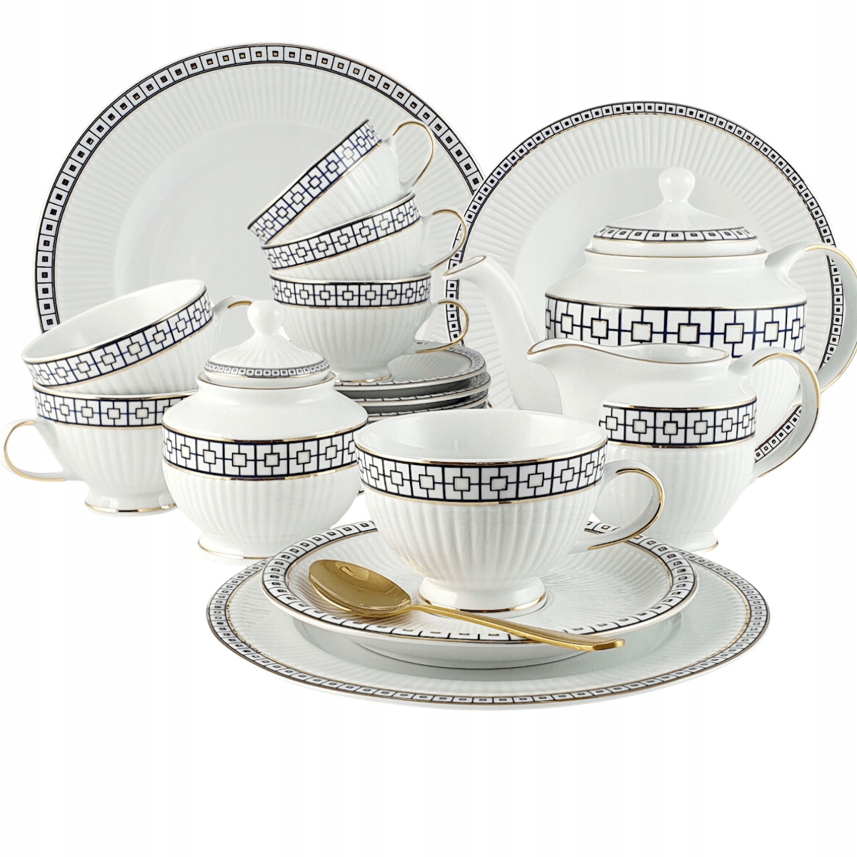 Patra serwis z porcelany obiad herbata 6 osobowy/ 33 sztuki|Bogucice