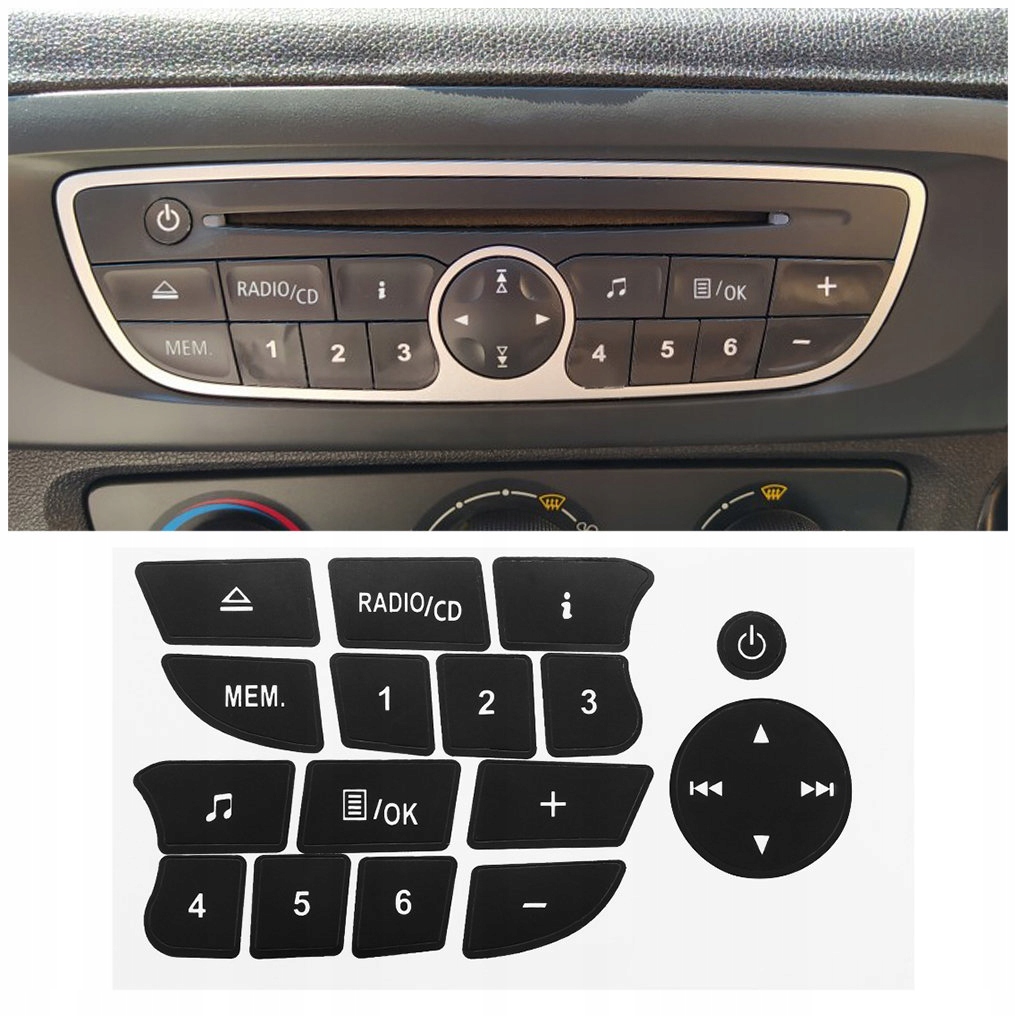 RENAULT CLIO III MEGANE 3 NAKLEJKI NAPRAWCZE RADIO