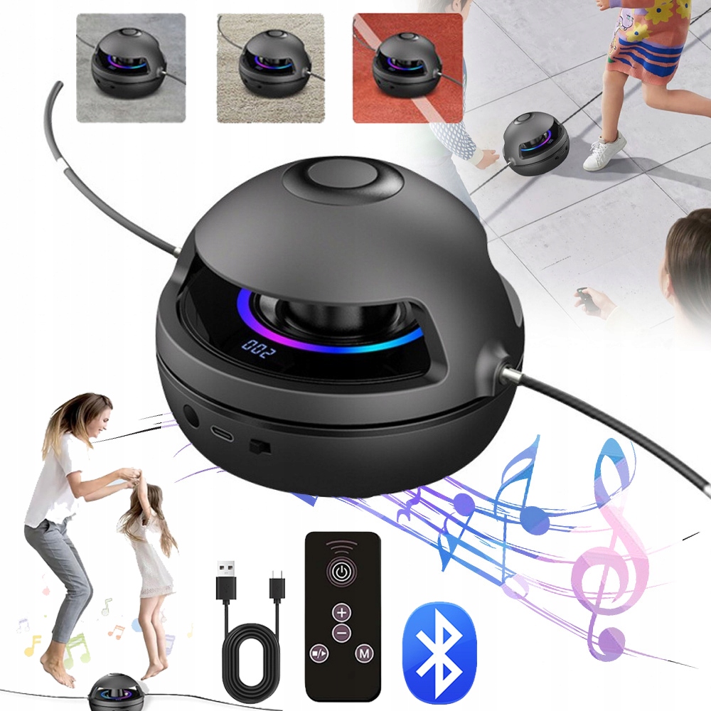 Inteligenta Skakanka Interaktywna Muzyczna Led Muzyka Bluetooth Z Pilotem