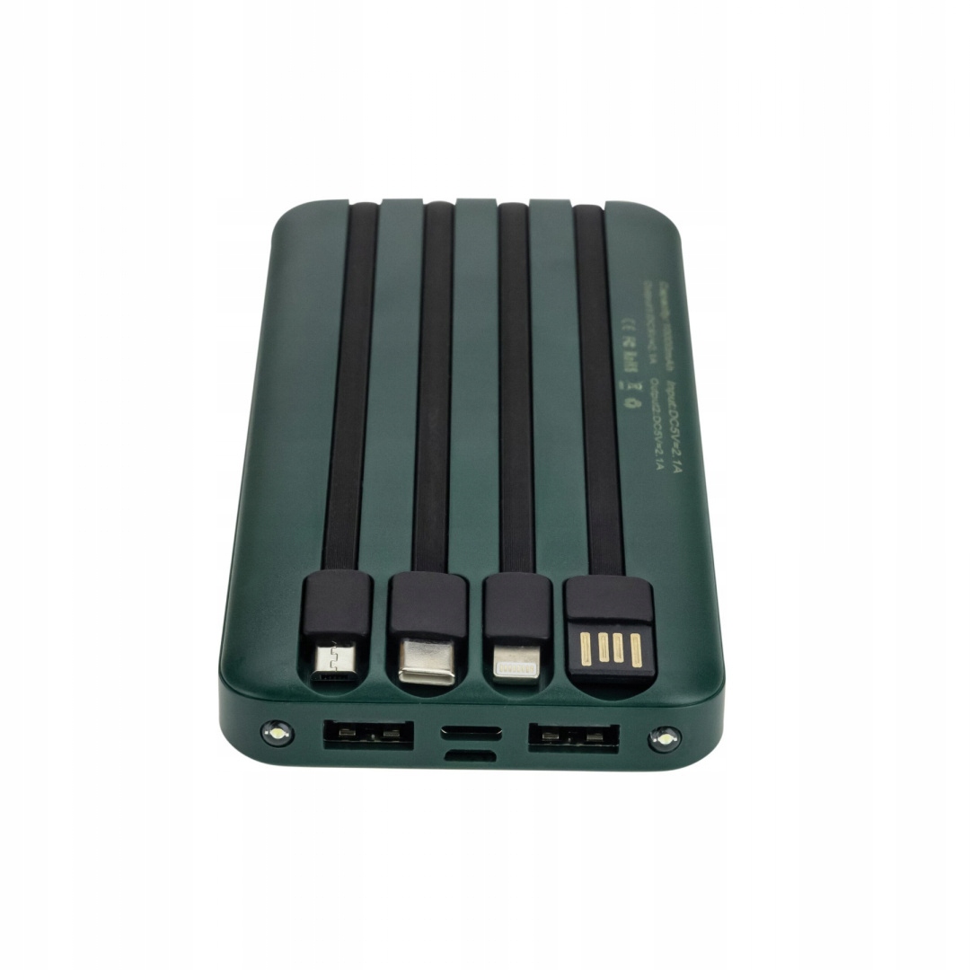Powerbank 10000 mAh POWER BANK z latarką lightning, microUSB, USB-C, USB BL Marka inna