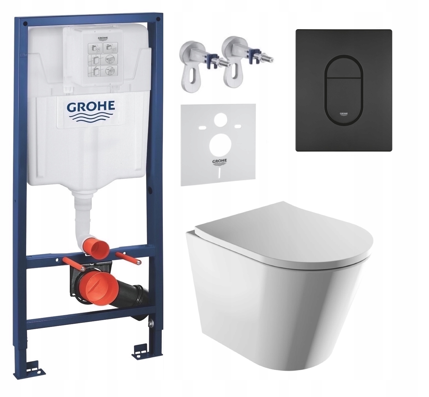 Podomítkový Wc set Grohe s miskou Omnires a tlačítkem černý mat