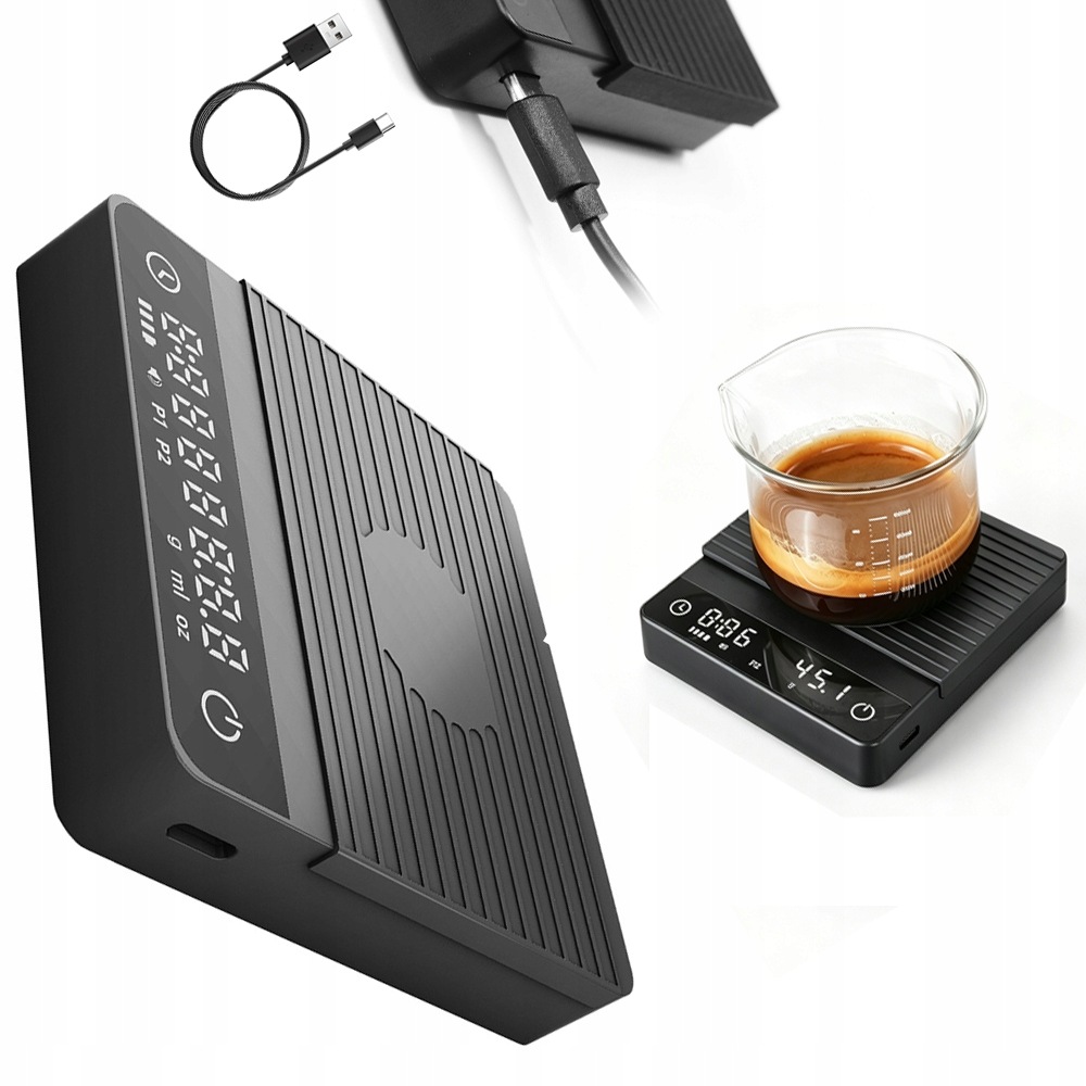 Váha na kávu Espresso Timer Usb-c Přesná kuchyňská klenotnická