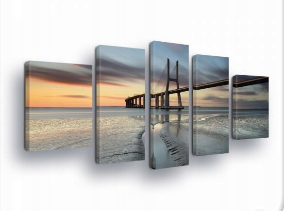 Obraz 170x100 modulární polyptych západ slunce krajina moře panorama