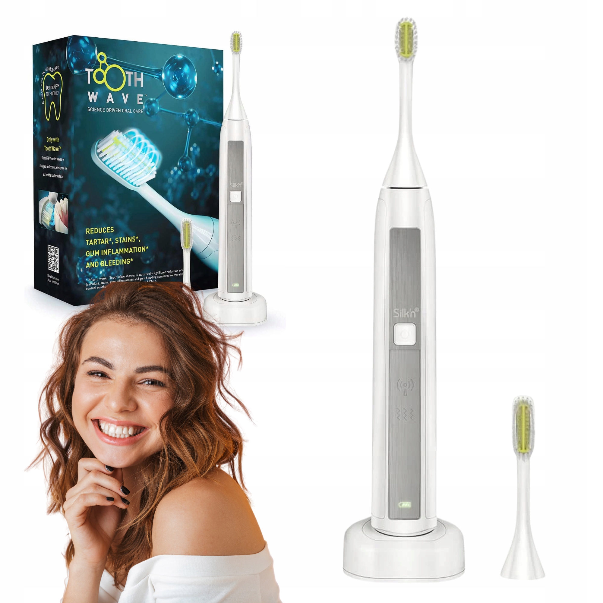 Szczoteczka elektryczna soniczna do mycia zębów Silk'n Toothwave TW1PE3001