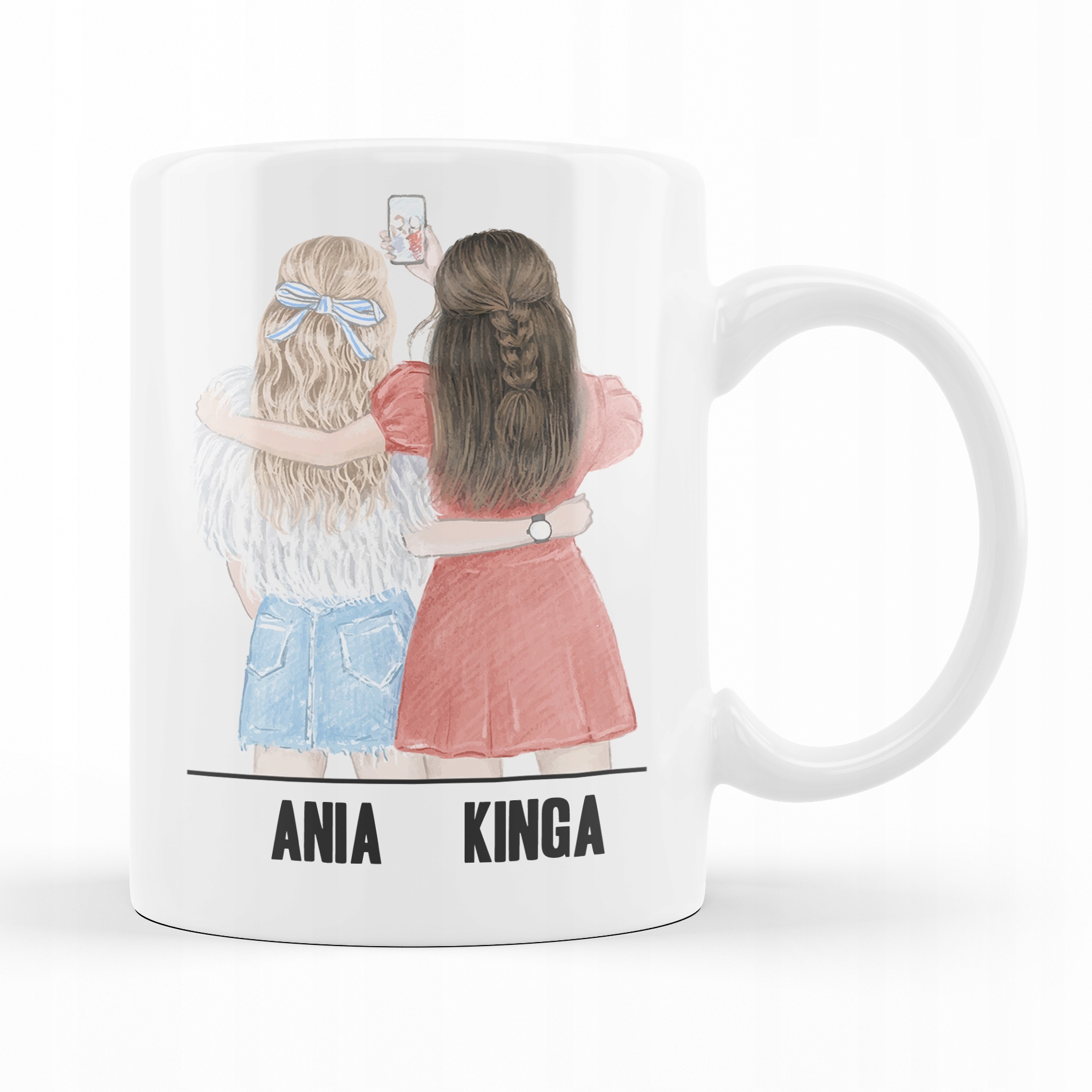 KUBEK DLA PRZYJACIÓŁKI IMIONA BLONDYNKA BRUNETKA