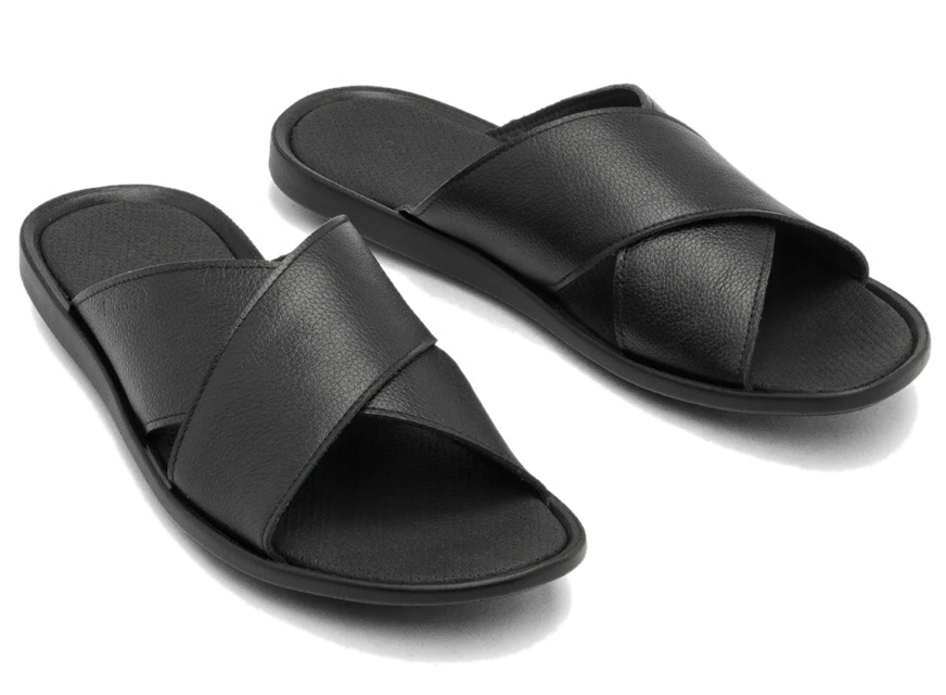 Ryłko černé pánské nazouváky z přírodní kůže pro každodenní nošení 43